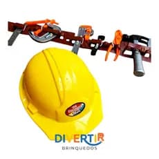 Jogo Ferramentas Infantil Brinquedo Menino Capacete Cinto Presente 3 4 5 Anos Kit Pedreiro