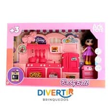 Mini Cozinha Infantil Completa Boneca Forno Geladeira Pia Brinquedo Menina Presente 3 4 5 Anos Rosa