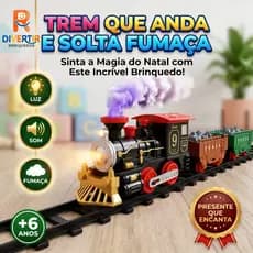 Trem Brinquedo Elétrico Locomotiva Trenzinho Classico Luz Som Fumaça Presente Menino 3 4 5 6 Anos