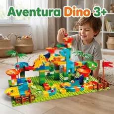 Pista Labirinto Dinossauro Infantil 3+ Blocos de Montar com Bolinhas Brinquedo Educativo Presente