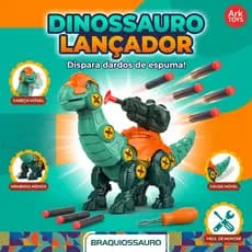 Dino Lançador de Dardos Infantil de Montar com Parafusos Brinquedo Educativo 3+