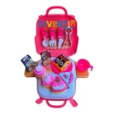Mochila Comidinha Infantil 3em1 Brinquedo Cozinha Menina 22 Peças Presente 3 4 5 Anos Kit Doces