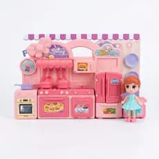 Cozinha Infantil Completa com Boneca e Acessórios Brinquedo Educativo 3+ Menina