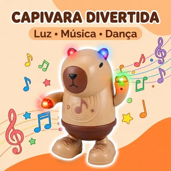 Capivara Dançante com Luz e Música Brinquedo Infantil Interativo Capivara Divertida +3