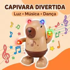 Capivara Dançante com Luz e Música Brinquedo Infantil Interativo Capivara Divertida +3