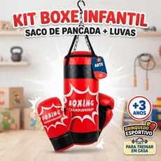 Kit Boxe Infantil 3+ Saco de Pancada com Luvas Treino em Casa Brinquedo Presente Menino