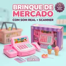 Caixa Registradora de Brinquedo Infantil Completa com Acessórios