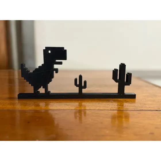 Dino pixel deserto decoração