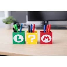 Kit 3 porta lápis/ canetas Mario bros / Organizador de mesa mario