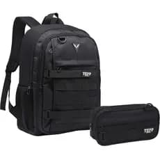 Kit Mochila Estojo Juvenil Escolar Reforçada Trabalho