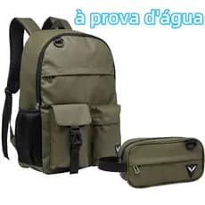 Kit Mochila Estojo Juvenil Escolar Reforçada Trabalho