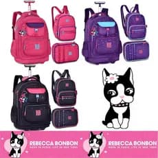 Kit Mochila de Rodinhas Rebecca Bonbon Urban Mix Original Lancheira Térmica Estojo