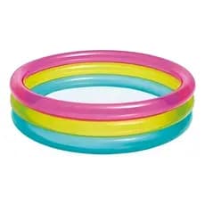 Piscina Inflável Infantil Redonda Arco-íris 63l Intex Rosa/amarelo/azul