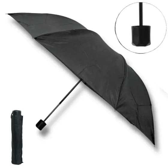 Guarda Chuva Preto Ultra Leve Compacto e Resistente Reforçado com 8 varetas