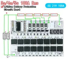 3s/4s/5s Bms 12v 16.8v 21v 3.7v 100a Circuito De Proteção De Bateria De Lítio Lmo Ternary Li-ion Carregamento De Equilíbrio