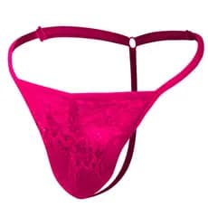 Thong Masculino fio dental calcinha Masculina micro fio dental em renda transparente rosa Biquini fio dental masculino