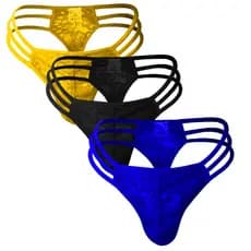 Kit 3 Calcinha Masculina Desejo Renda Romantica Thong Homem Biquini Masculino Renda Cueca Calcinha masculina Fio Dental