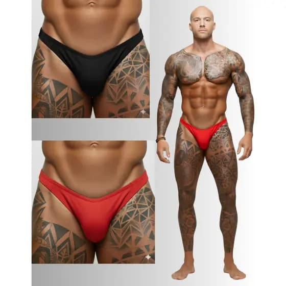 Kit 2 Cueca Masculina Slip Cavada Poliamida Conforto Premium Sunga Masculina Slim Lateral Estreita Moda Praia Brasil