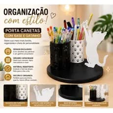 Porta Caneta de Lápis de Mesa Personalizado Fofo Formato Gato