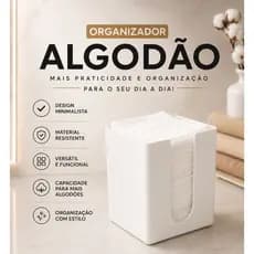 Organizador para Algodão Quadrado Bebê | Higiênico, Prático e Compacto | Porta Algodão