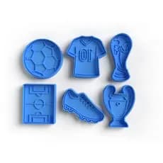 Kit Forminhas de Cortar Massinha de Modelar Futebol Copa do Mundo| Cortador Carimbo Molde de Massinha Copa do Mundo