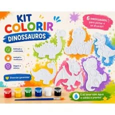Kit de Pintura Infantil Lavável Dinossauro | Pinta e Lava para Colorir Dino