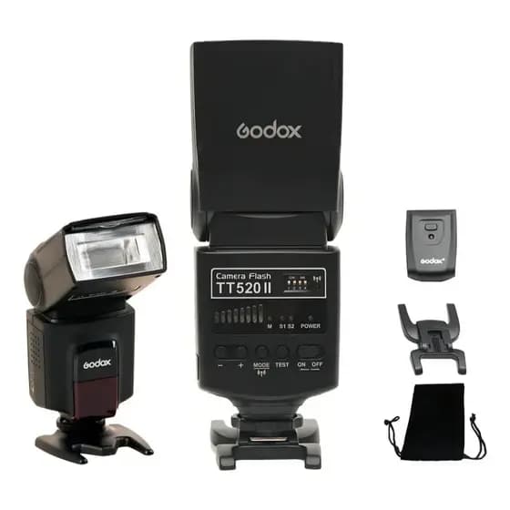 Flash Speedlite Godox TT520 II Universal Com Disparador Sem Fio Kit Para Câmeras Diversas Cãmeras