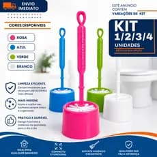 Escova Sanitária Com Suporte 1/2/3/4 Para Banheiro Limpeza Profunda Vaso Sanitário Cerdas Resistentes Cabo Longo 53x13cm