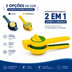 Espremedor de Limão e Laranja 2 Em 1 Manual Giratório Extrator de Suco Portátil Fácil de Limpar