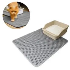 Tapete Higiênico Para Gatos Coletor De Areia Limpa Patas Para Caixa De Areia - Cor Cinza, Tamanho Grande