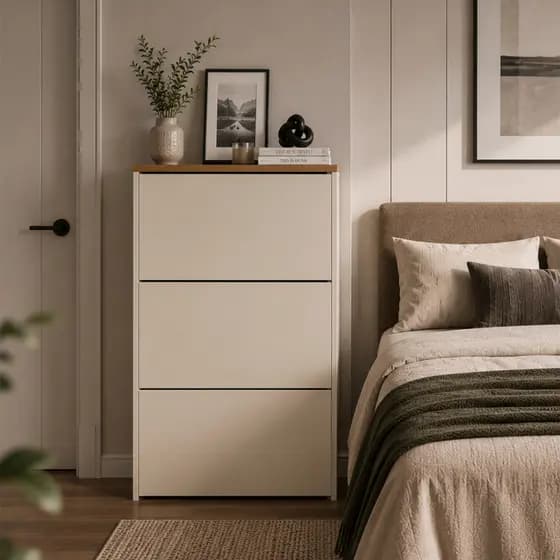 Sapateira com 3 Portas Guarda Sapato Organizador Multiuso para quarto closet e porta NIPPO