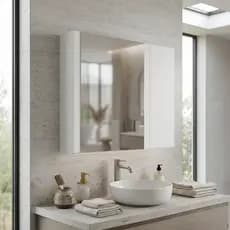 Armário Espelheira para Banheiro e Lavabo com Espelho 2 Portas Design Moderno NIPPO