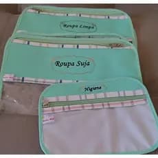 Sacos Organizadores para bolsas, mochilas organizando roupas limpas e sujas.