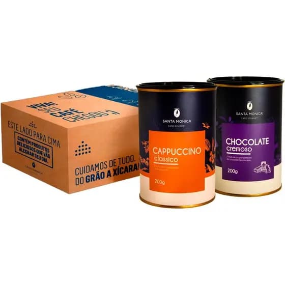 Kit Santa Mônica 2 Latas Chocolate 200g + Cappuccino 200g
