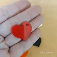 Pingentes Coração 20 unidades Acrilico 2,5 cm
