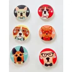 Botão Cachorro estampado, para costura.