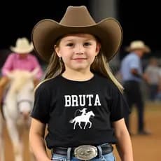 Camiseta Infantil Feminina AlgodãoBoiadeira Bruta Rodeio Festa Do Peão Cowgirl Coutry Feta de Peão