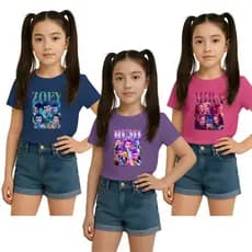 Kit com 3 Camisetas Personagem Rumi Zoey Mira Guerreiras K-Pop  Huntrix