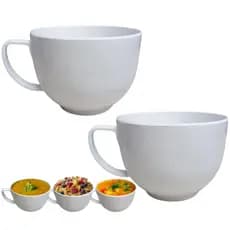 Kit 2 Canecas Jumbo 700ml Melamina Xícara Grande para Sopa Caldos Cereais