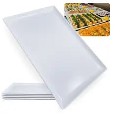 Kit 4 Travessas Prato Branco para Buffet de 35cm Ideal para Sushi Culinária Japonesa Melamina