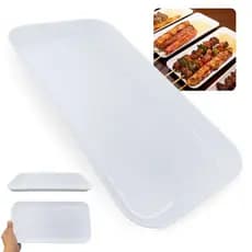 Travessa Retangular 31cm Branca em Melamina para Buffet, Churrascaria e Bandeja de Porções