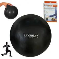 Overball 25cm Preta Mini Bola para Pilates Yoga Alongamento Exercícios Liveup Sports