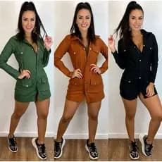Sobretudo Parka em  Bengaline Feminino Moda Inverno