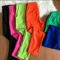 Calça  Feminina Alfaiataria Laçamento Moda ZR 020 Cintura Alta