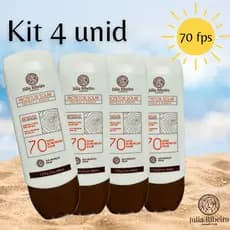 Kit 4 Protetor Solar Júlia Ribeiro FPS 70 – Alta Proteção, Efeito Matte e Hidratação | Uso Diário 🌞💛