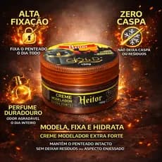 Pomada Gold modeladora 150g | Fixação Extra Forte o Dia Todo | Zero Caspa | Cheiro Irresistível.