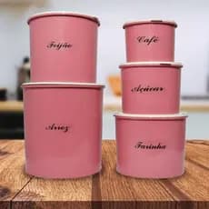 Kit Jogo Mantimentos Conjunto Potes Personalizado Plástico Jogo De Cozinha Decorativo