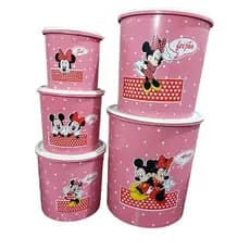 Kit Mantimentos Conjunto Potes Personalizado Minnie Plástico Decoração Cozinha