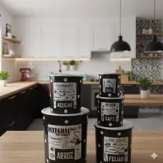 Kit mantimentos 5 peças de plástico