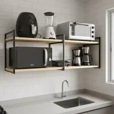 Suporte microondas 120cm forno eletrico impressora prateleira de parede nicho industrial multiuso
